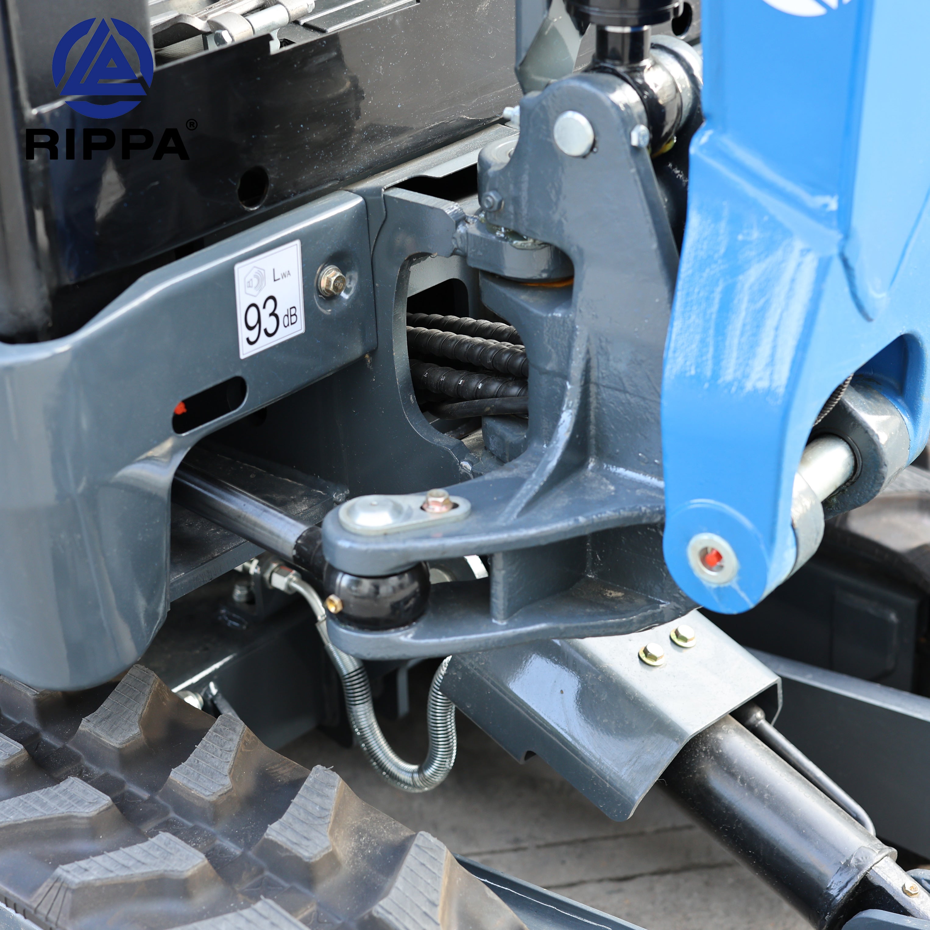 Labadi Engineering Mini Excavator close-up showing hydraulic components and mechanical design